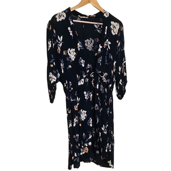 Maurices Dresses & Skirts - Floral Kimono Maurices Navy Blue Yellow White Kimono Size S/M EUC